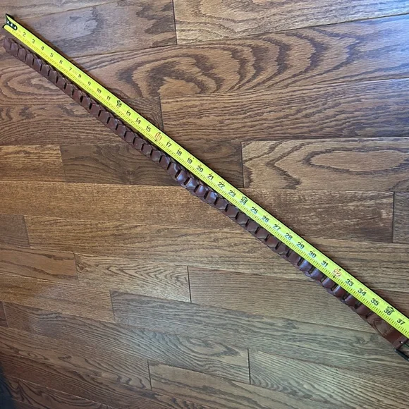 Vintage Brown Braided Woven Link Leather Full Grain Belt Argentina- 32 - Picture 5 of 6